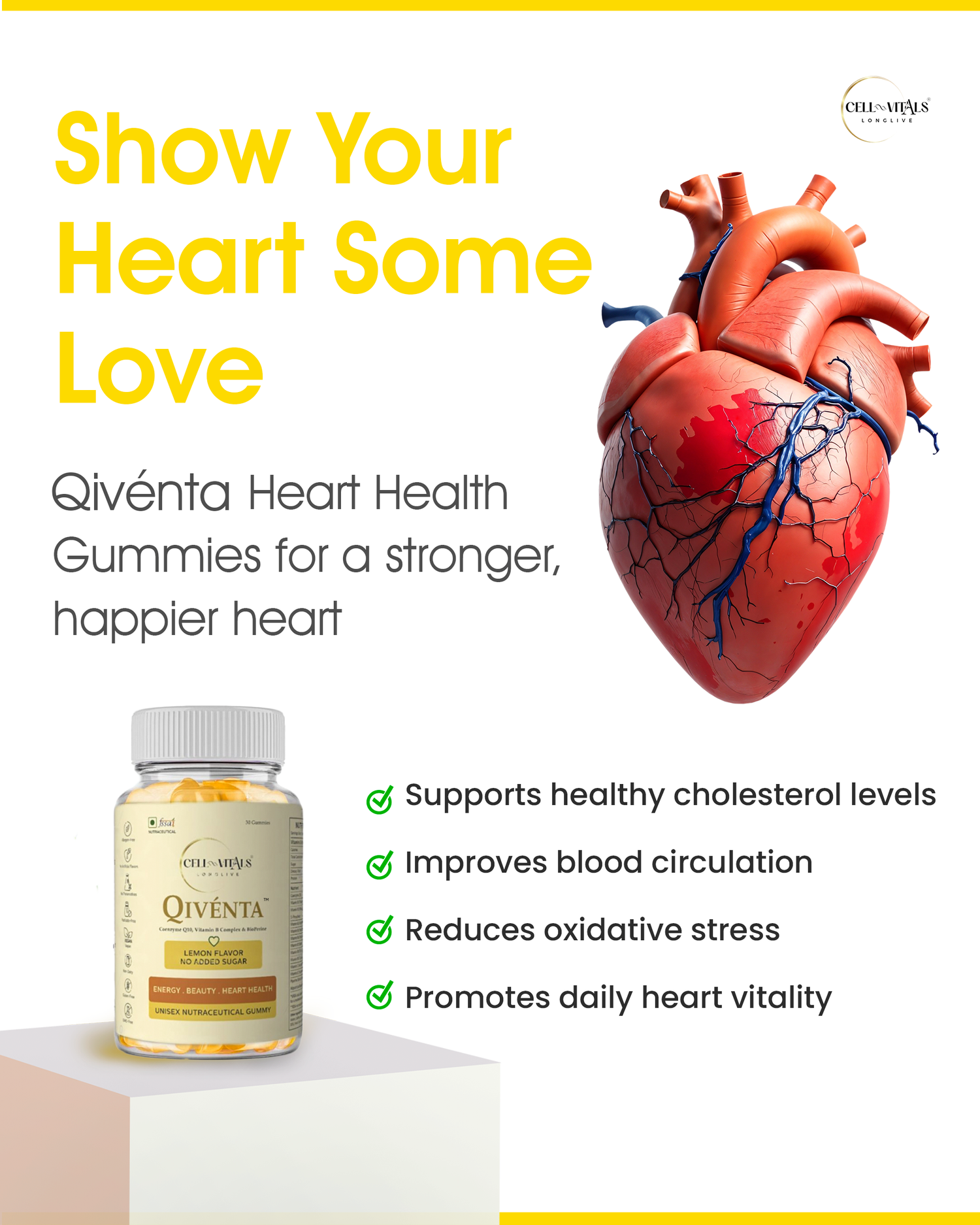 Qivénta™ Daily Energy + Heart + Skin Gummy