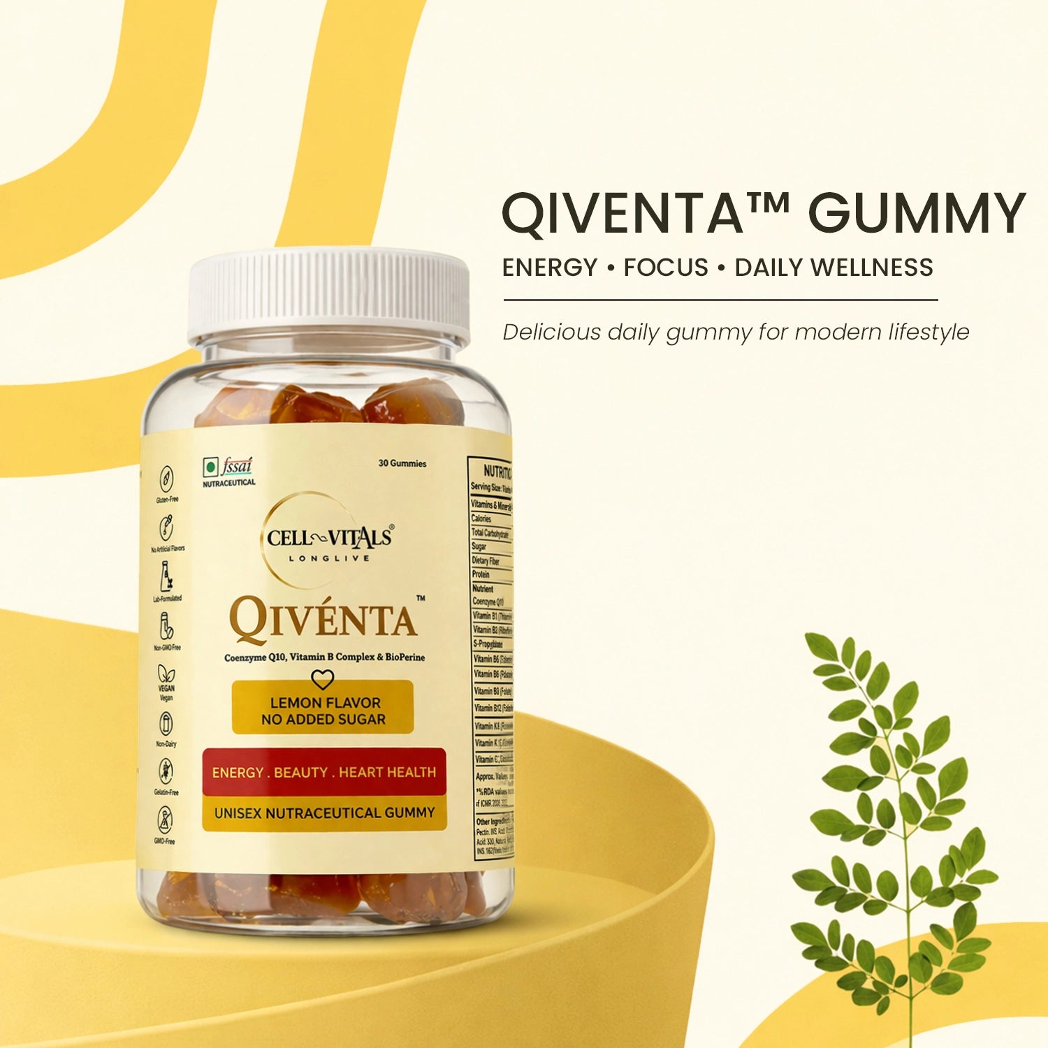 Qivénta Gummies for Heart and Energy | Recommended By Cardiologists | CoQ10 + BioPerine®